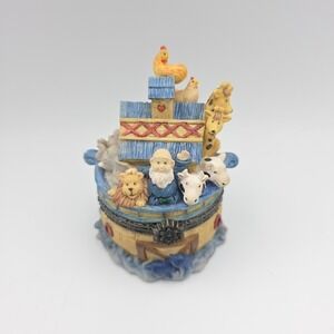 Noah's Ark Hinged Trinket Box A New Beginning Papel Giftware VTG 1999